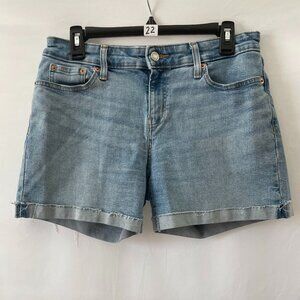 Denizen From Levi's Womens Light Blue Mid Rise Roll Cuff Denim Shorts Size W28